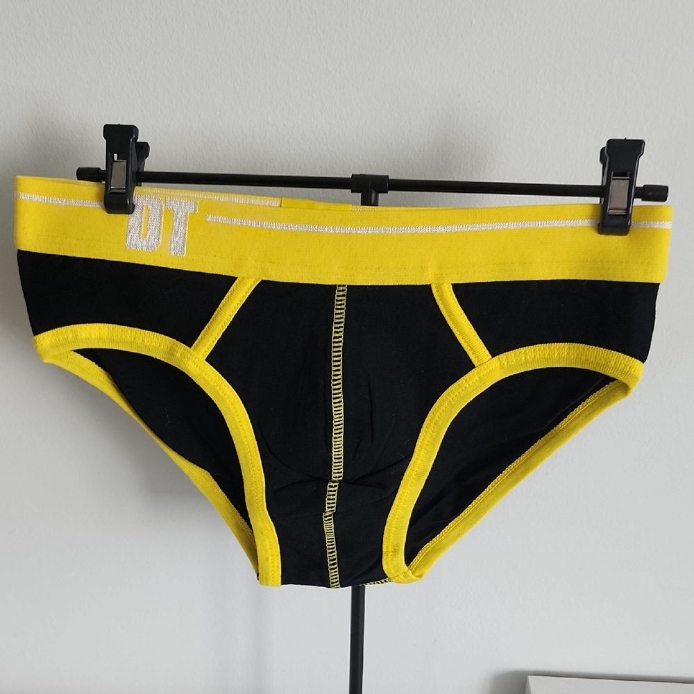 Men's Black and Yellow Briefs